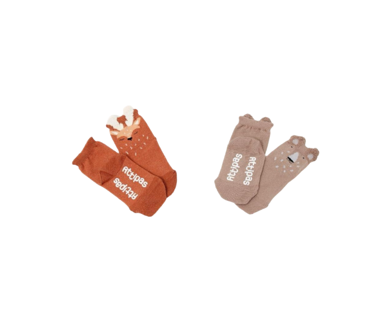 Meias antiderrapantes Veado + Urso