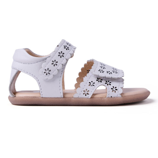 GIOSEPPO - Sandálias Kabati de Couro Floral Branco