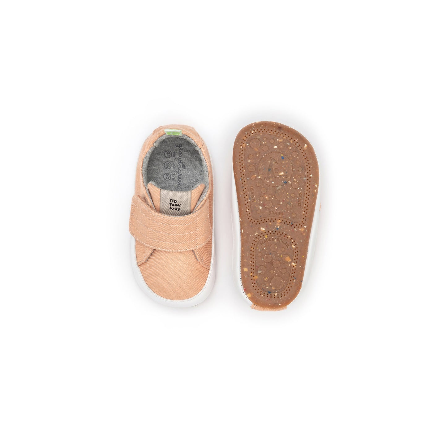 TIP TOEY JOEY - Ténis Friendly Green Peach Canvas (LONA VEGAN)