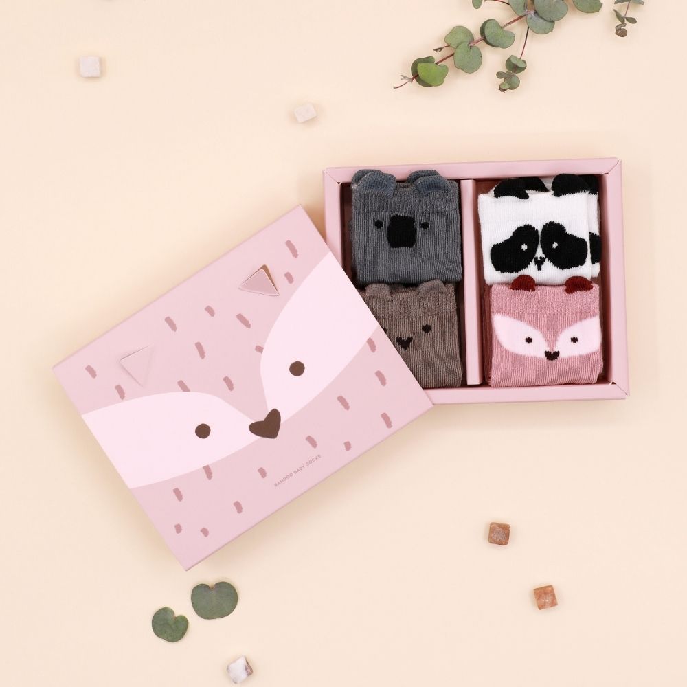 Pack de 4 Meias antiderrapantes animais