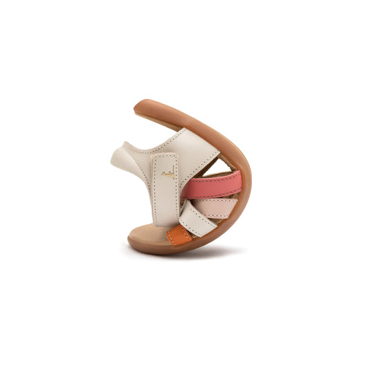 TIP TOEY JOEY - Sandália Criss Cross Tapioca Tangerine Coral matte