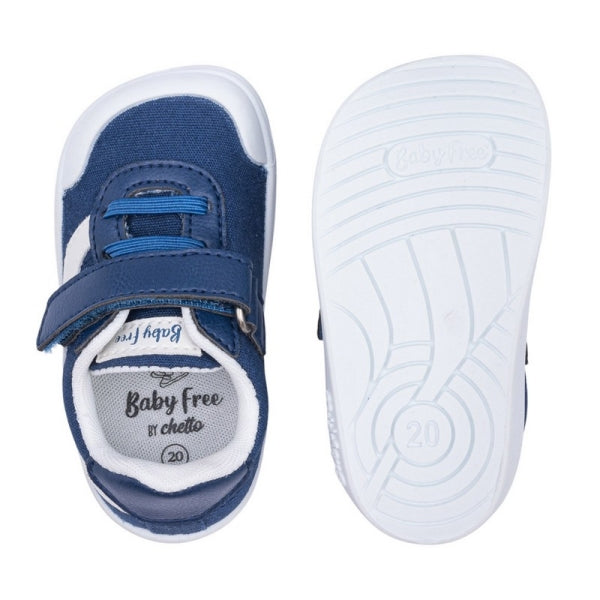 CHETTO - Sapatilhas Lona Velcro e Elástico Azul Marinho