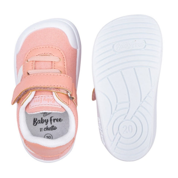 CHETTO - Sapatilhas Lona Velcro e Elástico Rosa