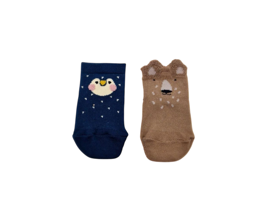 Meias antiderrapantes Pinguim + Urso