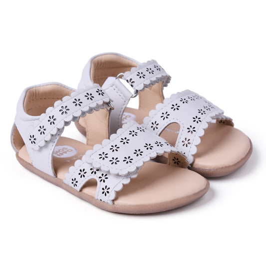 GIOSEPPO - Sandálias Kabati de Couro Floral Branco