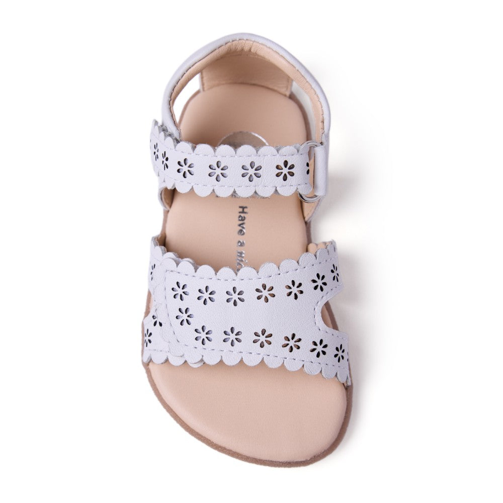 GIOSEPPO - Sandálias Kabati de Couro Floral Branco