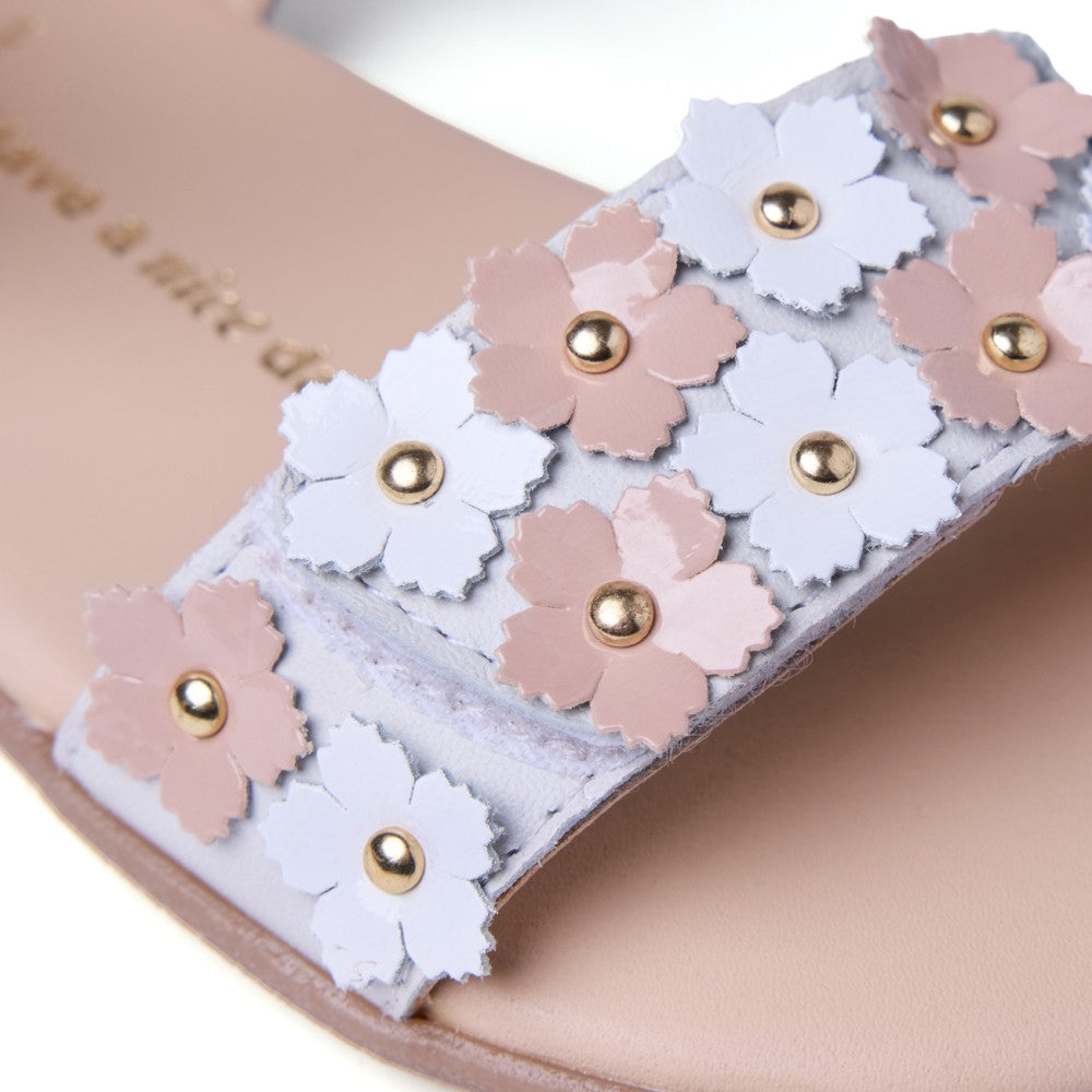GIOSEPPO - Sandálias Loitok de Couro Floral Bicolor