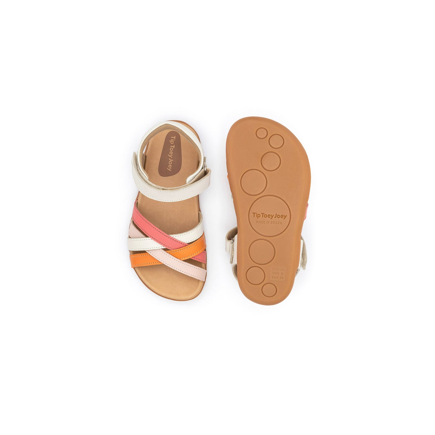 TIP TOEY JOEY - Sandália Criss Cross Tapioca Tangerine Coral matte