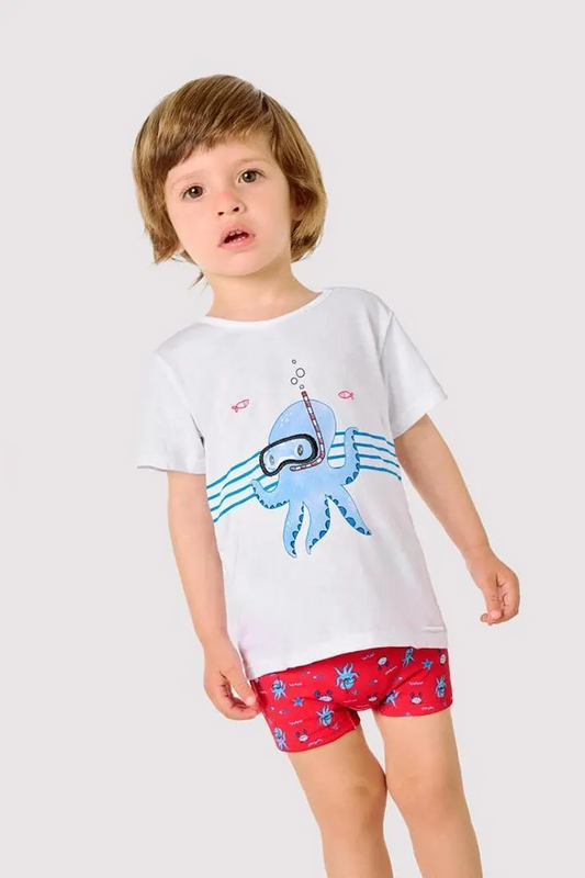 YSABEL MORA - Conjunto Tshirt e Calção de Banho Bebé menino polvo