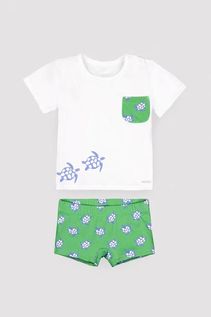 YSABEL MORA - Conjunto Tshirt e Calção de Banho Bebé menino tartarugas