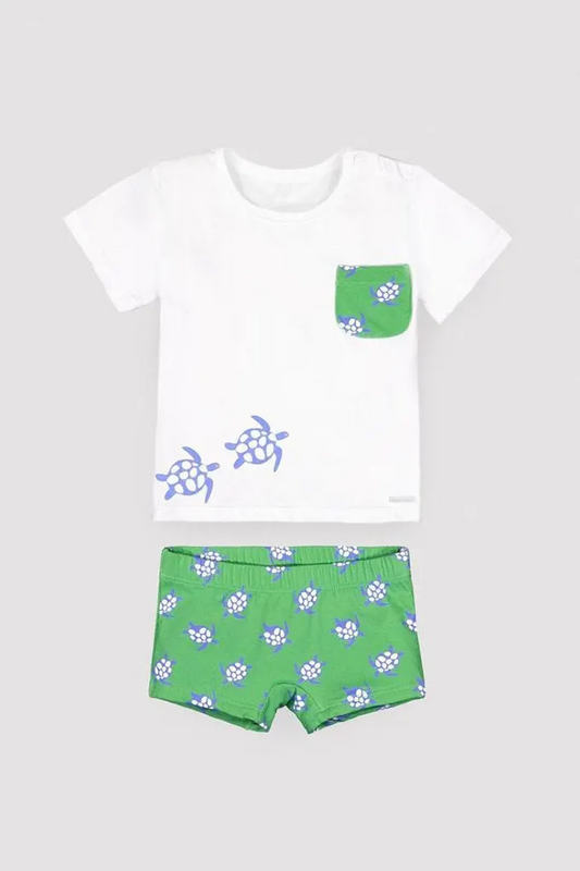 YSABEL MORA - Conjunto Tshirt e Calção de Banho Bebé menino tartarugas