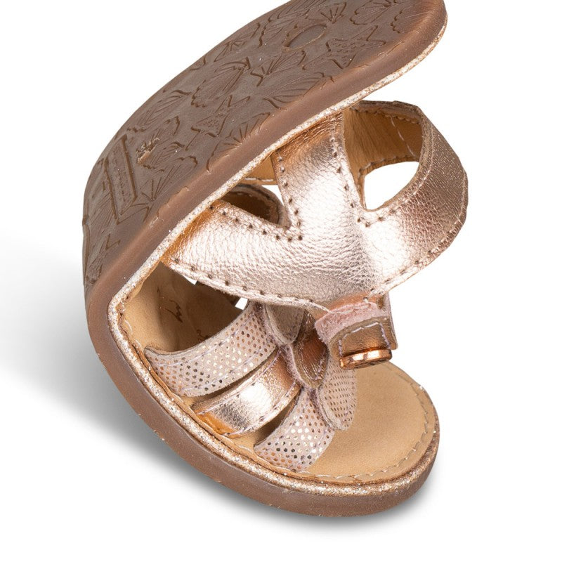 CHETTO - Sandálias em Pele com velcro Ouro Rosado