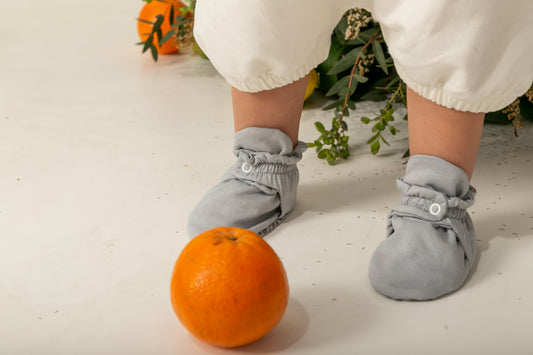 ZAS TRAS - Baby Booties Fresh Collection Silver Macaron
